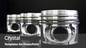  Presentation with engine - Slides consisting of pistons isolated on black background and a dark gray colored foreground