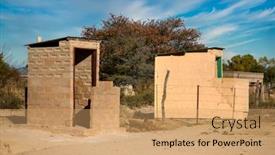 Presentation with toilet - Slides featuring pit-latrine-toilet background and a coral colored foreground