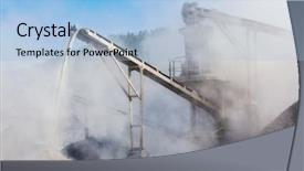  Presentation with sand mining - Theme with pit mining and processing plant background and a light blue colored foreground