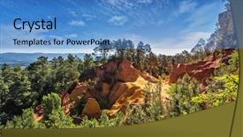  Presentation with paint - PPT theme featuring pit of production of ochre background and a teal colored foreground