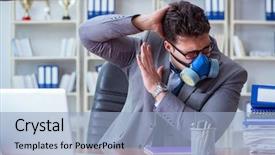  Presentation with pit stop - Slide deck featuring pit stop - businessman sweating excessively smelling bad background and a light blue colored foreground