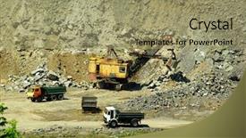  Presentation with pit stop - Presentation design having pit stop - ekskavator loads a stone background and a coral colored foreground