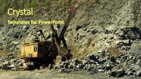  Presentation with pit stop - Presentation with pit stop - ekskavator loads a stone background and a tawny brown colored foreground