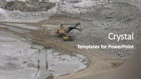  Presentation with pit stop - Cool new presentation theme with pit stop - ekskavator loads a stone backdrop and a gray colored foreground