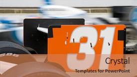  Presentation with pit stop - Amazing slide set having pit stop - rear spoiler of an racecar backdrop and a coral colored foreground