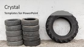  Presentation with pit stop - Amazing slide set having pit stop - tire maintenance service and motor backdrop and a light gray colored foreground