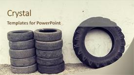  Presentation with maintenance - PPT layouts featuring pit stop - tire maintenance service and motor background and a cream colored foreground