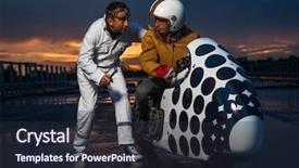  Presentation with pit stop - Amazing theme having pit stop of vintage motorbike backdrop and a wine colored foreground