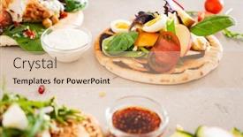  Presentation with bread - Audience pleasing slide set consisting of pita-bread-with-fresh-vegetables backdrop and a lemonade colored foreground