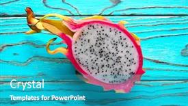  Presentation with pitaya - Colorful presentation theme enhanced with pitaya-dragon-fruit-cutted backdrop and a teal colored foreground
