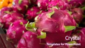  Presentation with pitaya - Cool new presentation theme with pitaya fruit at traditional marketplace backdrop and a violet colored foreground