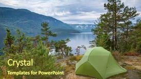  Presentation with campsite - Cool new presentation with pitch - camping tent at scenic wild backdrop and a tawny brown colored foreground
