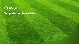  Presentation with football field - Theme with pitch - football field stadium background background and a tawny brown colored foreground