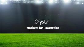  Presentation with football stadium - Beautiful PPT theme featuring pitch - stadium abstract football backdrop and a dark gray colored foreground