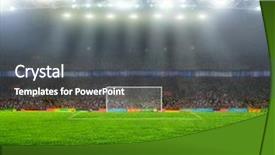  Presentation with football stadium - Slide deck with pitch - stadium abstract football background and a dark gray colored foreground