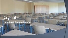  Presentation with lecture hall - PPT layouts consisting of pitch deck - empty seats in new modern background and a gray colored foreground