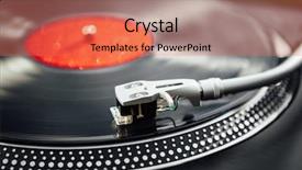  Presentation with vinyl record - Colorful slides enhanced with pitch deck - turntable with lp vinyl record backdrop and a coral colored foreground