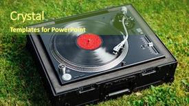  Presentation with vinyl record - Colorful theme enhanced with pitch deck - turntable with lp vinyl record backdrop and a tawny brown colored foreground