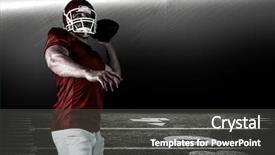  Presentation with american football - Beautiful PPT layouts featuring pitch toss - american football player throwing ball backdrop and a  colored foreground