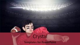  Presentation with football goal post american field - PPT layouts having pitch toss - american football player throwing background and a  colored foreground