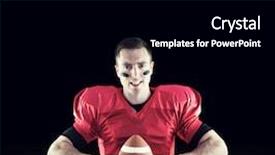  Presentation with american football - PPT theme featuring pitch toss - american football player background and a  colored foreground