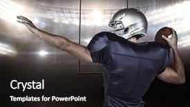  Presentation with real madrid football - Slides having pitch toss - rear view of american football background and a black colored foreground