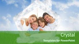  Presentation with family reading - PPT theme enhanced with pitchbook - happy family reading a book background and a  colored foreground