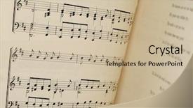  Presentation with music book - Amazing presentation design having pitchbook - music book backdrop and a  colored foreground