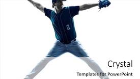  Presentation with baseball - Cool new presentation design with pitcher - one caucasian man baseball player backdrop and a white colored foreground