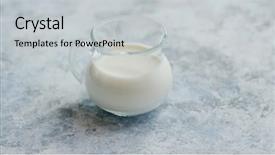  Presentation with cream - Slide set featuring pitcher full of fresh milk background and a light gray colored foreground