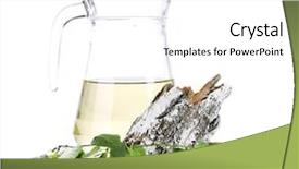  Presentation with fresh water splash green apple isolated white - Amazing PPT theme having pitcher of fresh birch sap backdrop and a white colored foreground