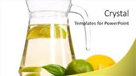  Presentation with lemon lime - Presentation design enhanced with pitcher of lemonade lime and lemon isolated on white background and a white colored foreground