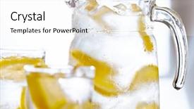  Presentation with lemonade - Cool new presentation theme with pitcher of lemonade shot with selective focus backdrop and a white colored foreground