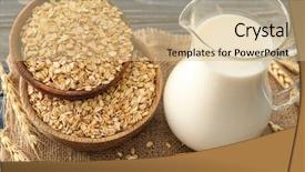  Presentation with acai bowls - Audience pleasing PPT theme consisting of pitcher of milk on sackcloth backdrop and a  colored foreground