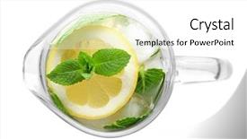  Presentation with water jug - Slides having glass jug of cold lemonade background and a white colored foreground