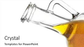  Presentation with oil grease - Slide deck with pitcher with cooking oil background and a white colored foreground