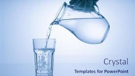  Presentation with drinking glass - PPT theme having pitcher-with-drinking-water background and a sky blue colored foreground