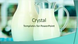  Presentation with milk smoothies - Slide deck enhanced with pitchers of milk on table background and a  colored foreground