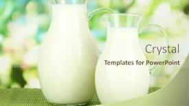  Presentation with milk - PPT layouts enhanced with pitchers-of-milk-on-table background and a cream colored foreground
