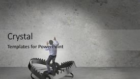  Presentation with risk - PPT layouts having pitfalls - man caught in mouse trap background and a light gray colored foreground