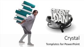  Presentation with loan - Theme consisting of pitfalls - young student in loan background and a white colored foreground