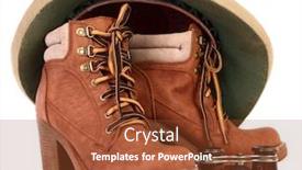  Presentation with brown leather - Audience pleasing presentation consisting of pith helmet and brown leather boots for adventure backdrop and a tawny brown colored foreground