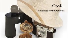  Presentation with vintage compass - Amazing presentation design having pith helmet leaning against binoculars backdrop and a lemonade colored foreground