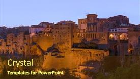  Presentation with tuscany - Beautiful presentation theme featuring pitigliano-medieval-town-in-tuscany backdrop and a tawny brown colored foreground