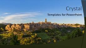  Presentation with tuscany - Colorful theme enhanced with pitigliano-medieval-town-in-tuscany backdrop and a light blue colored foreground