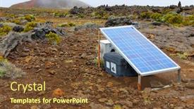  Presentation with earthquake - Amazing PPT theme having piton-de-la-fournaise-reunion backdrop and a tawny brown colored foreground
