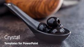  Presentation with black ceramic - Slides featuring pitted-black-olives background and a  colored foreground