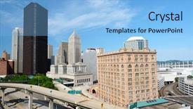  Presentation with pittsburgh - Beautiful presentation design featuring pittsburgh pennsylvania no brand names backdrop and a light blue colored foreground