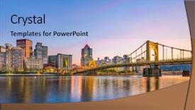  Presentation with pittsburgh - Audience pleasing theme consisting of pittsburgh pennsylvania usa city skyline backdrop and a light blue colored foreground