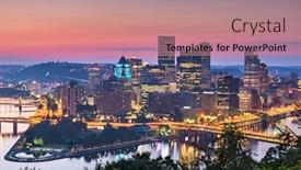  Presentation with pittsburgh - Slide set featuring pittsburgh-pennsylvania-usa-skyline background and a coral colored foreground